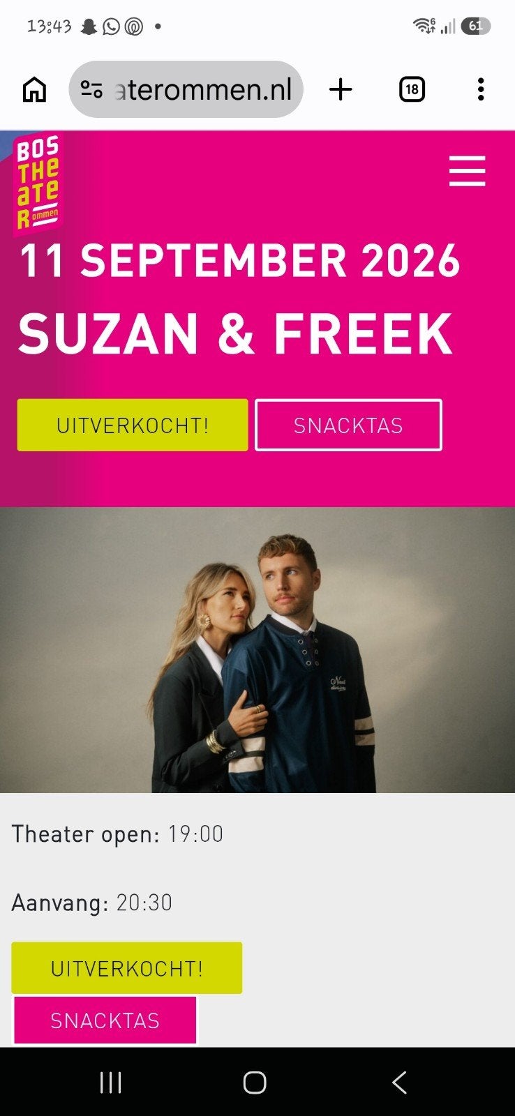 Help! wie heeft nog kaartjes over?, Tickets en Kaartjes, Twee personen, November
