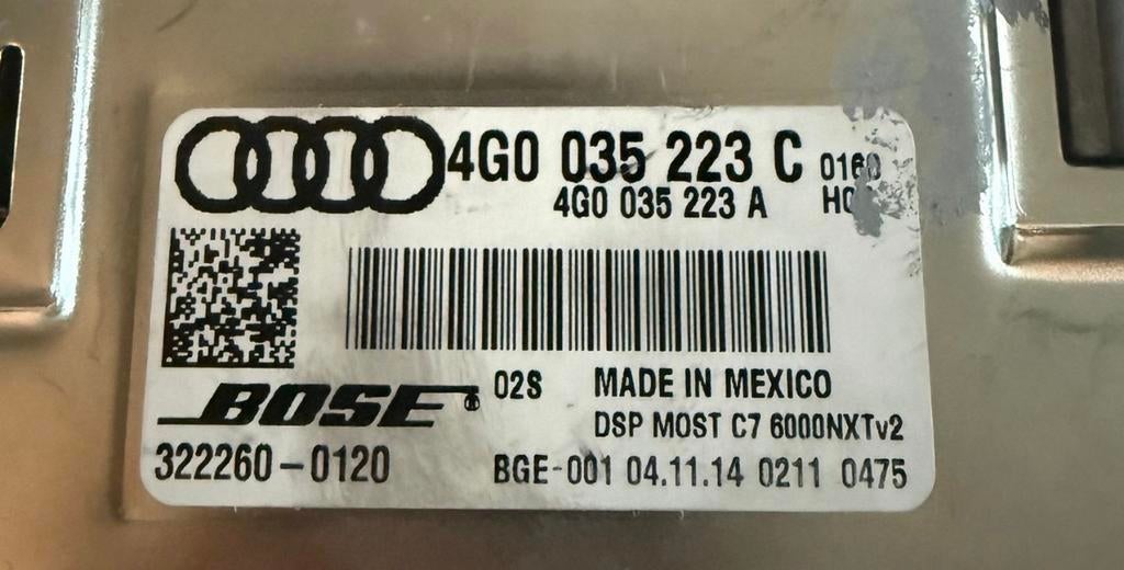 Audi C7 Bose Versterker 4G0 035 223 C 4G0035223C 4G0035223A, Ophalen of Verzenden, Gebruikt, Audi