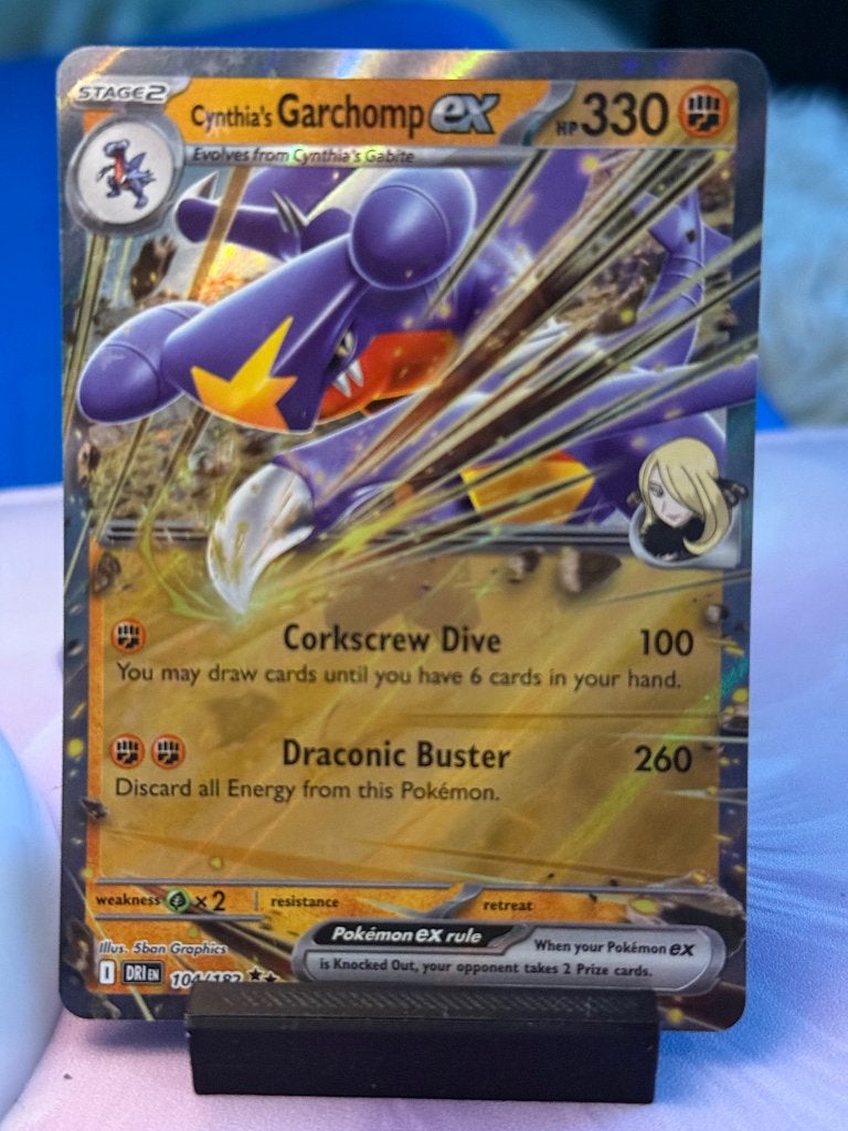 Cynthia's Garchomp ex 104/182 - Pokémon Kaart, Verzenden, Nieuw, Losse kaart, Foil