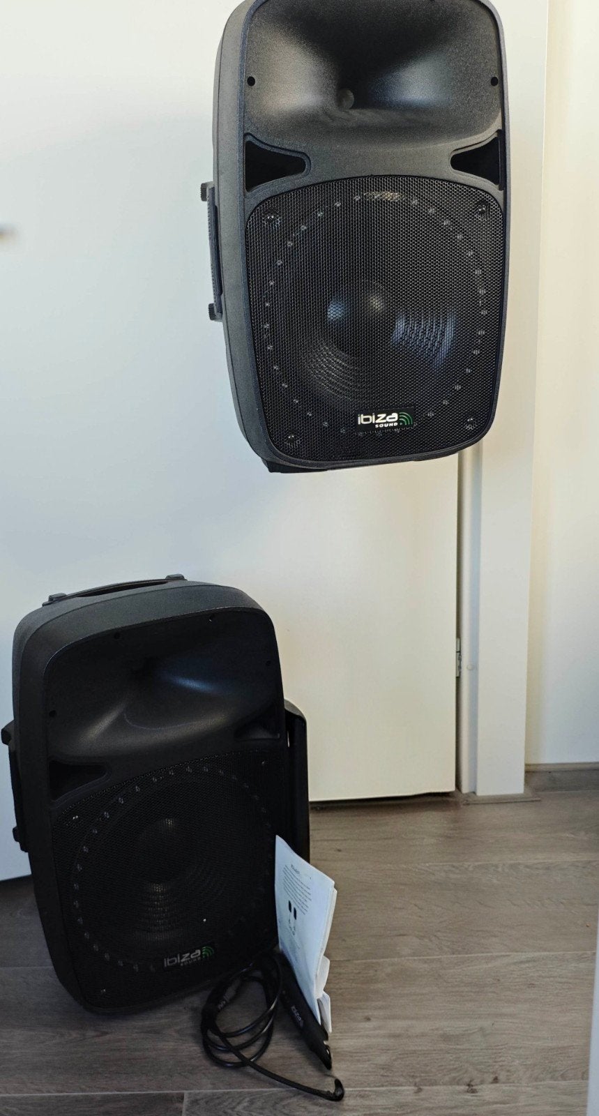 Ibiza Sound PKG12A-SET Party Speaker met Microfoon, Gebruikt, Party speaker, Ophalen of Verzenden, AUX-ingang