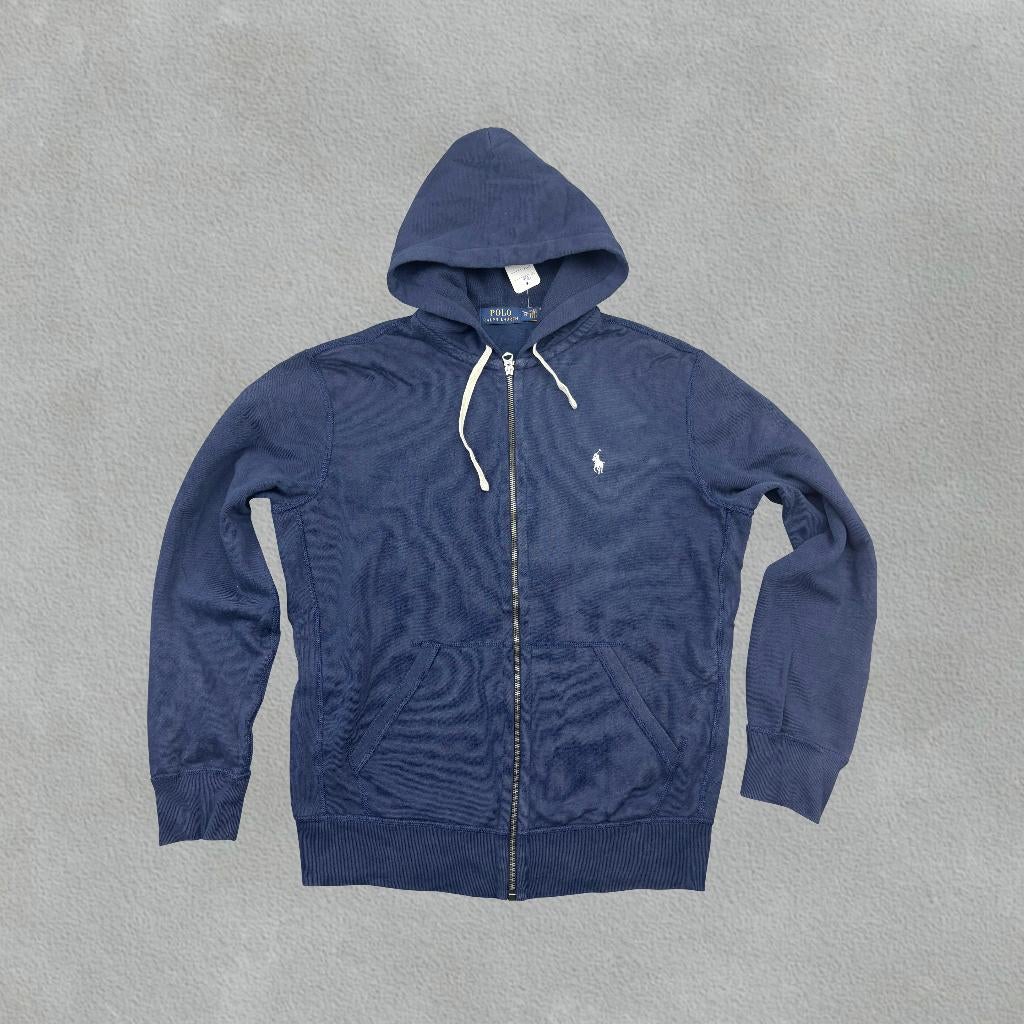 (996) Marineblauwe Ralph Lauren Zip Vest - M - Zeer Goed, Ralph Lauren, Ophalen of Verzenden, Zo goed als nieuw, Maat 48/50 (M)