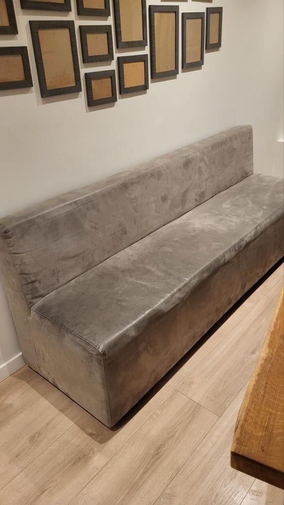 Eetkamerbank 220 cm - Comfortabel en stijlvol, Ophalen, Minder dan 75 cm, Zo goed als nieuw, Stof