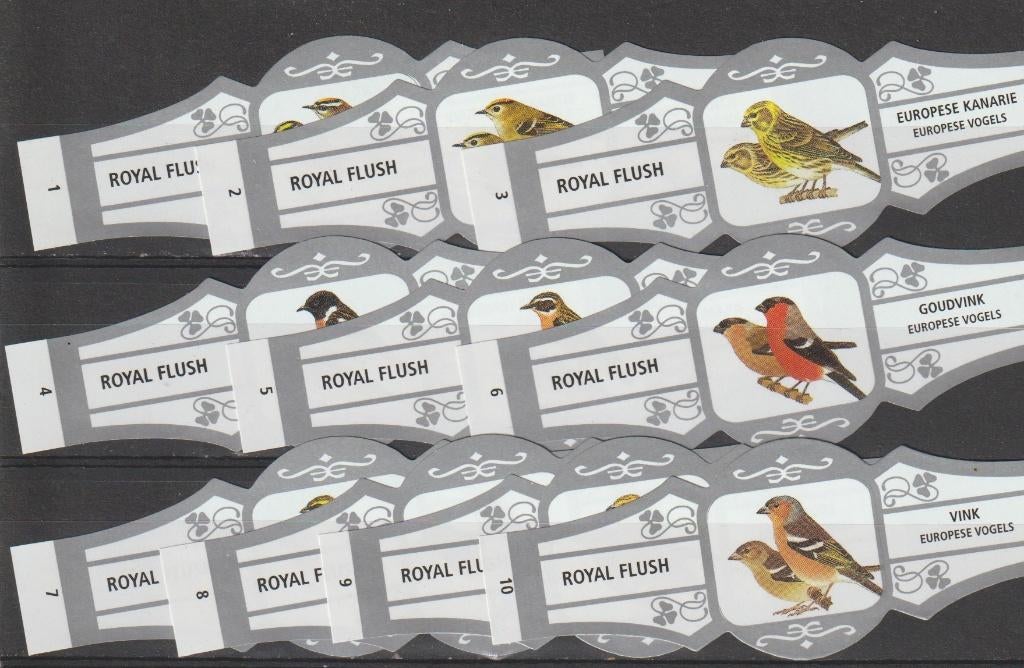 reeks 1164  vogels    1-10     sigarenbanden, Ophalen of Verzenden, Zo goed als nieuw, Sigarenbandjes