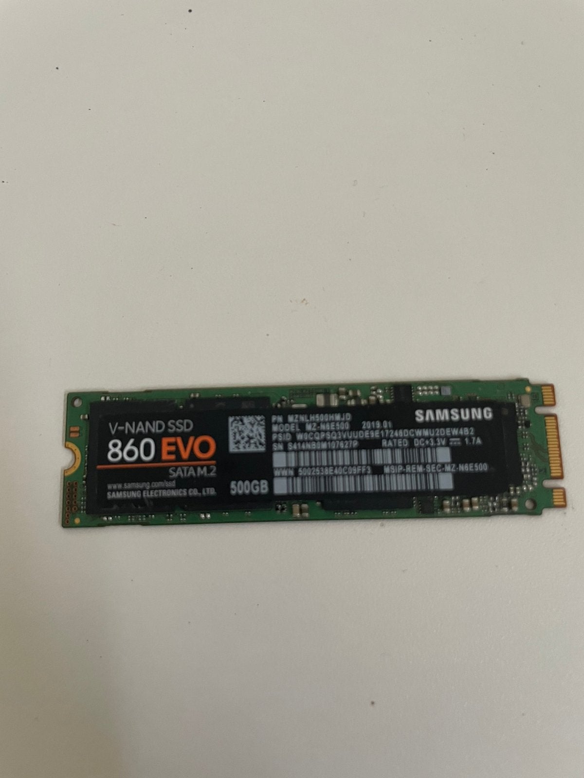 Samsung 860 EVO 500GB M.2, Ophalen, Zo goed als nieuw, Laptop