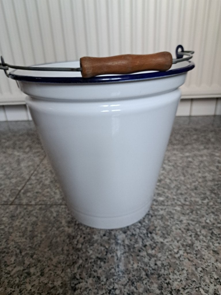 witte emaille emmer, Antiek en Kunst, Ophalen