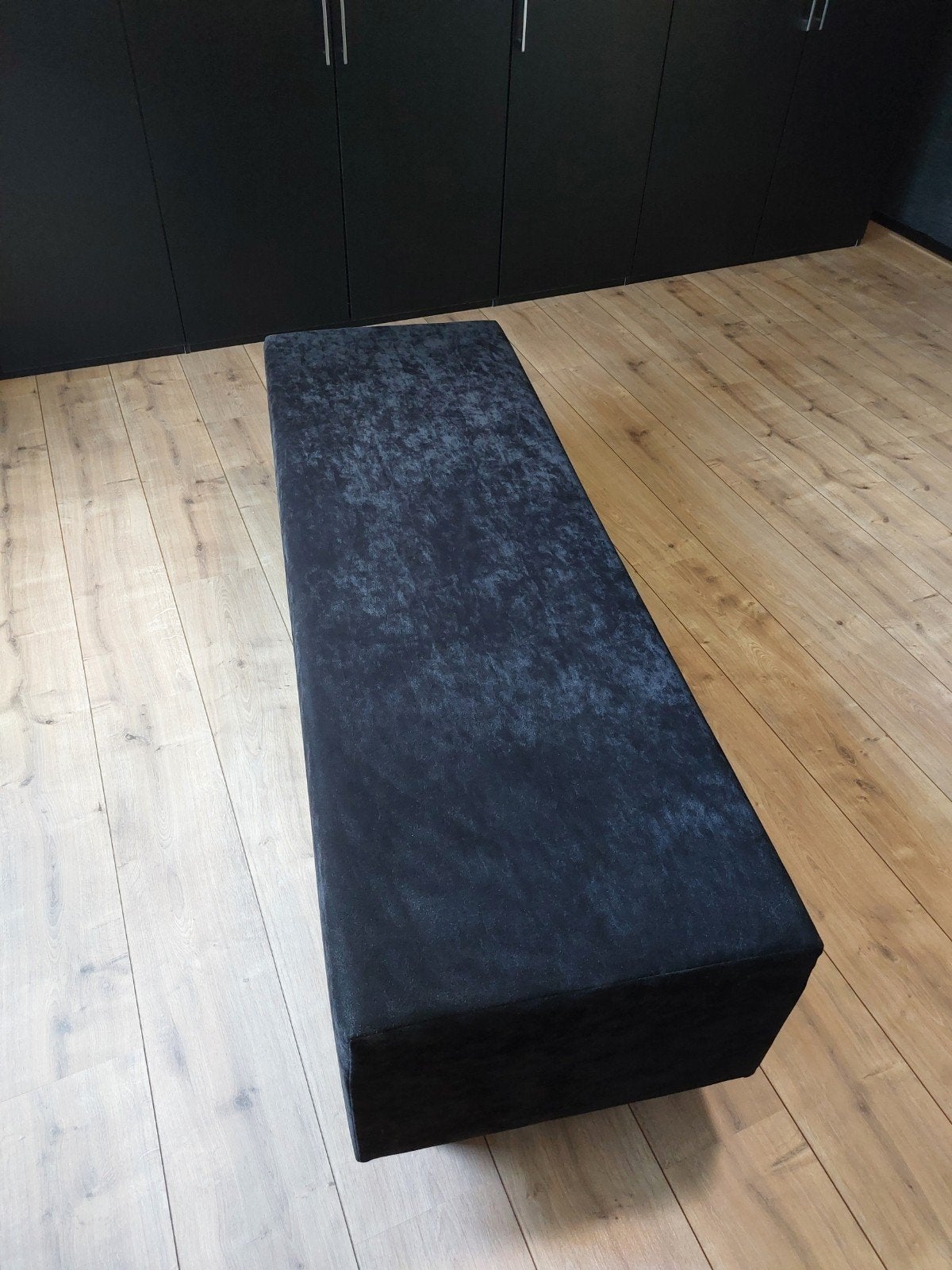 Bedbank, bijzet bankje., Ophalen, Tweepersoons, Zwart, 140 cm