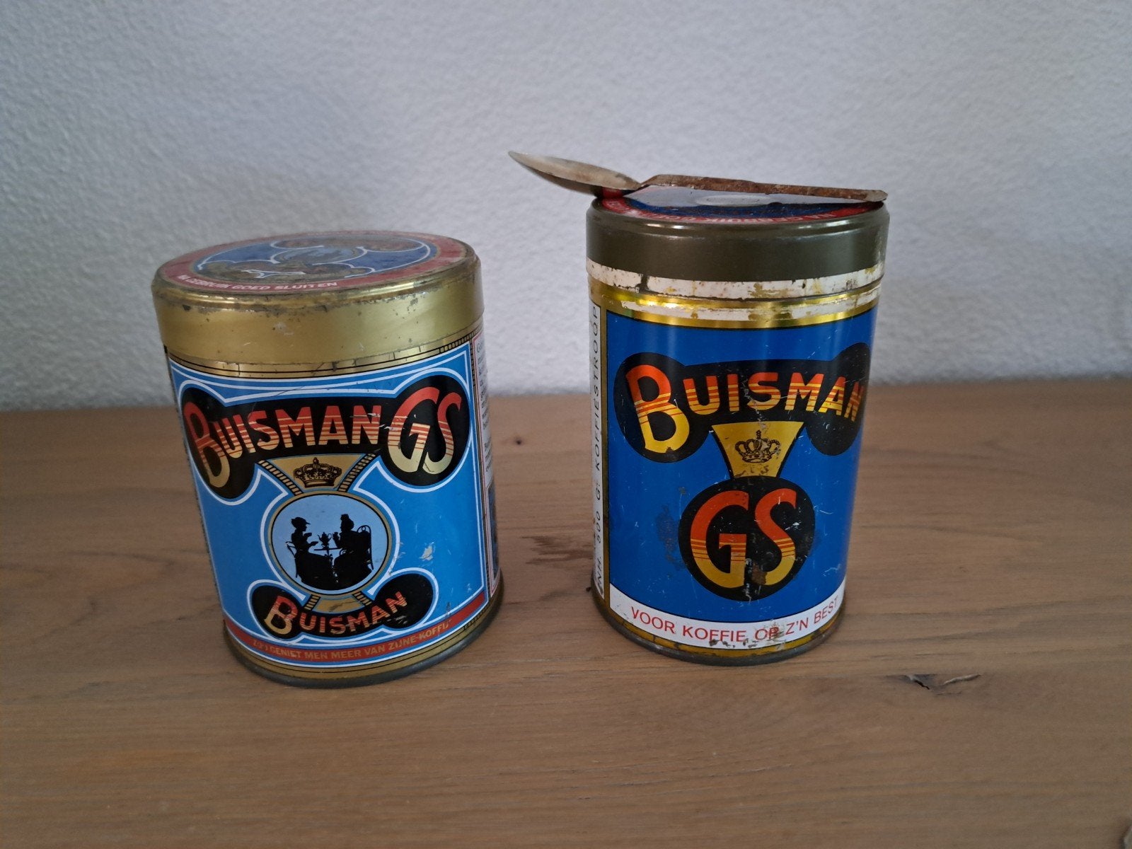 Vintage Buisman koffieblikken lepeltje Buisman prijs pst, Ophalen of Verzenden, Gebruikt, Overige