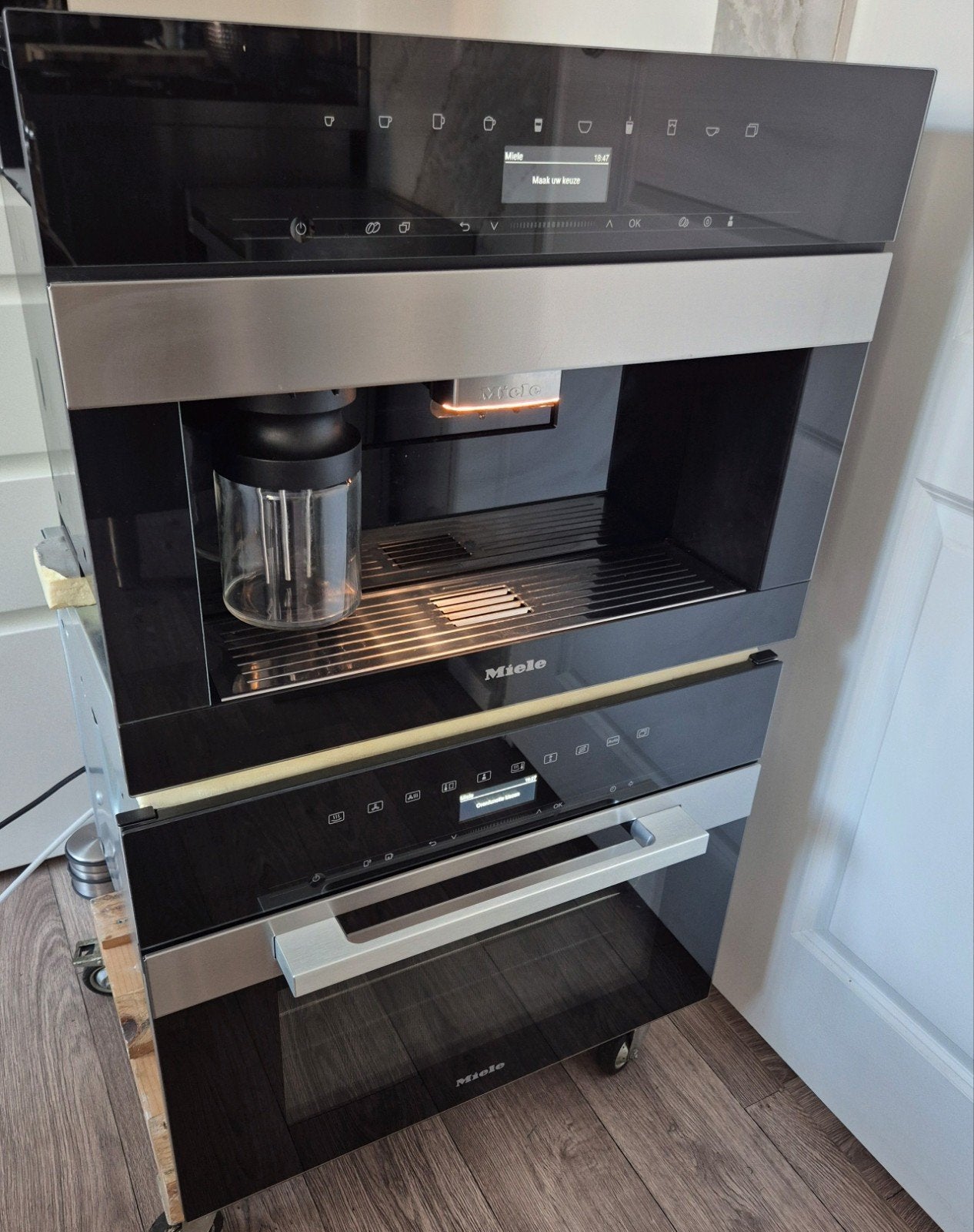 Nieuwste model Miele 7445 combi stoombak oven+ koffiemachine, Ophalen, 45 tot 50 cm, Hete lucht, 60 cm of meer