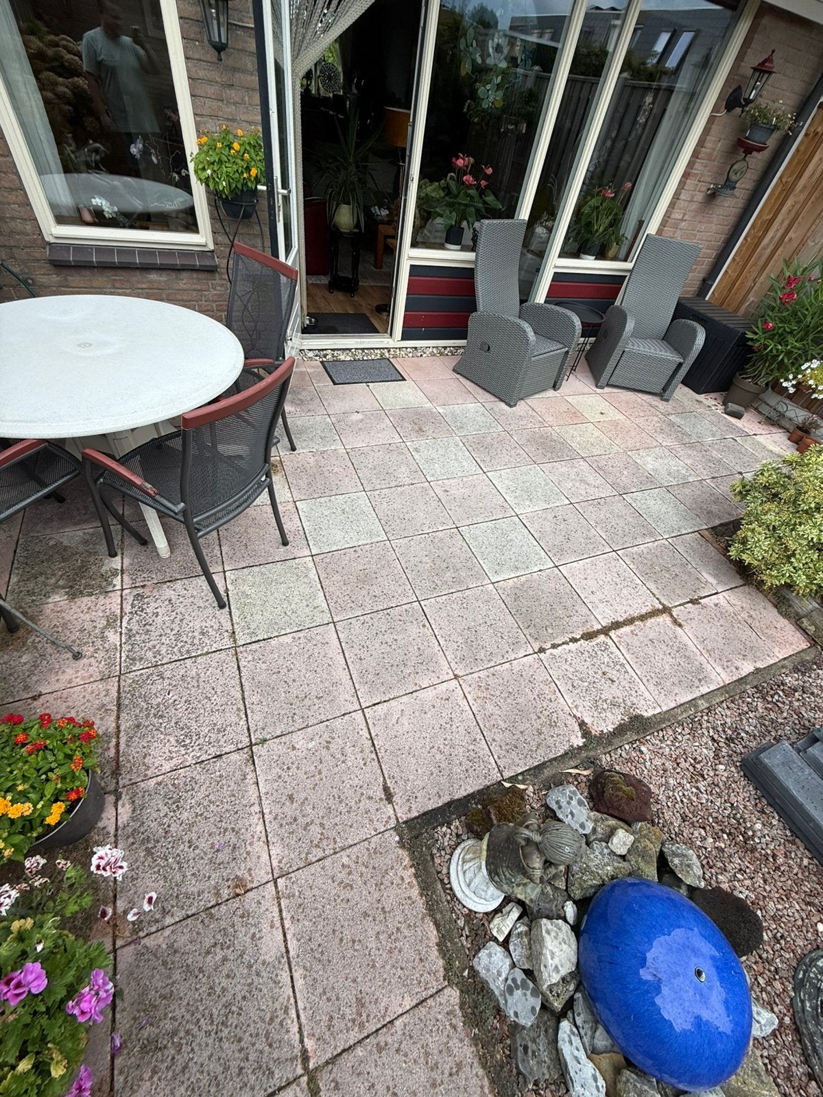TuinTegels 40 x 40 gratis af te halen., Ophalen of Verzenden, Zo goed als nieuw, Beton, Terrastegels