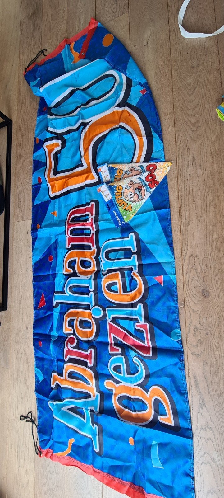 50 Jaar Abraham Gezien Vlagbanner Feestversiering, Ophalen of Verzenden, Nieuw, Versiering, Abraham of Sarah