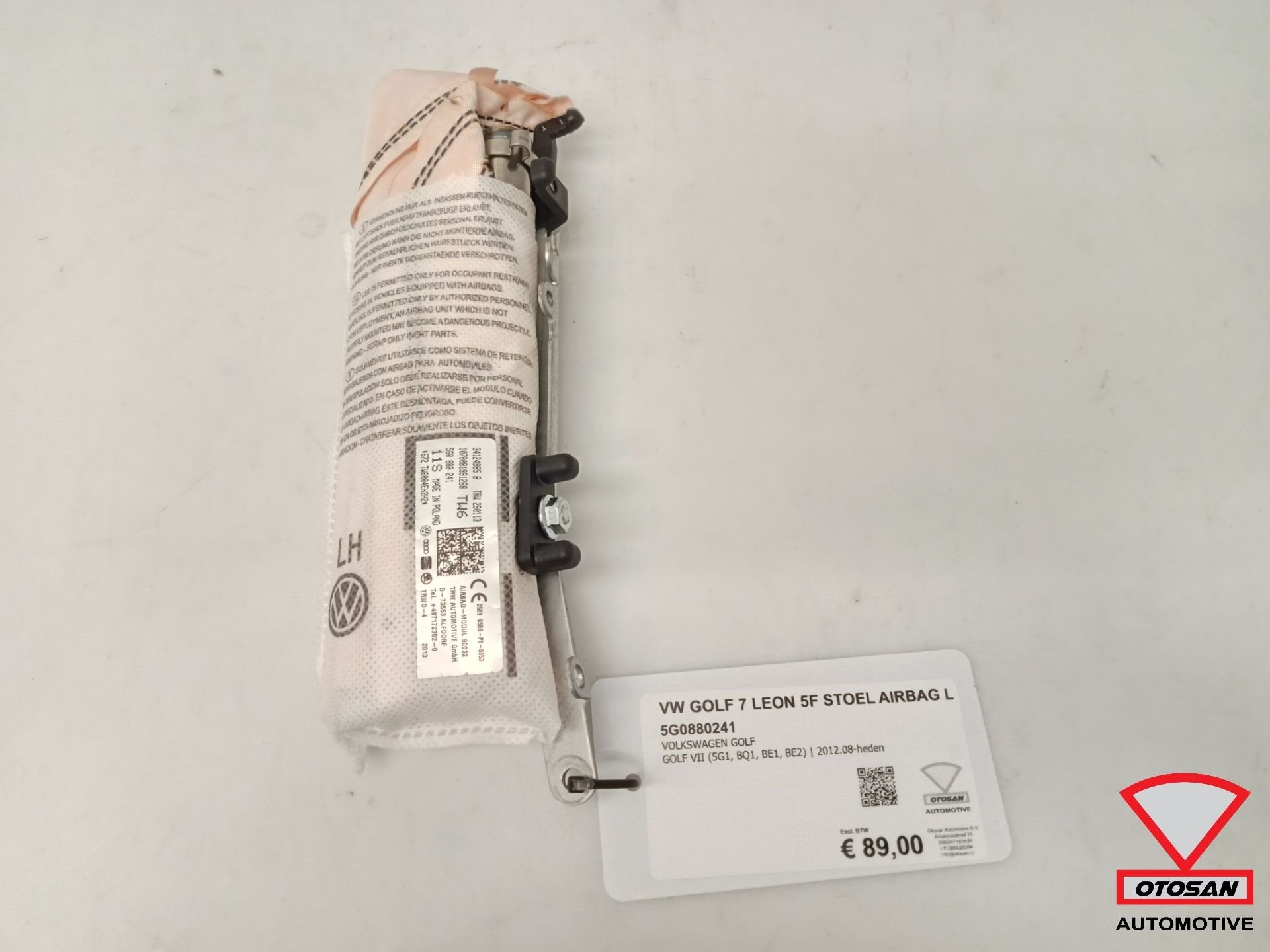 VW Golf 7 Seat Leon 5F Stoel Airbag Links 5G0880241, Auto-onderdelen, Gebruikt, Volkswagen, Volkswagen AG, Berliner Ring 2
38440  Wolfsburg, DE