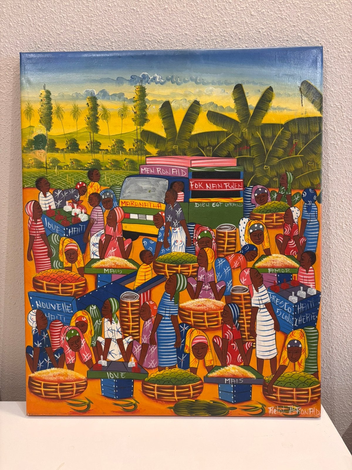 Schilderij uit Haiti, Ophalen