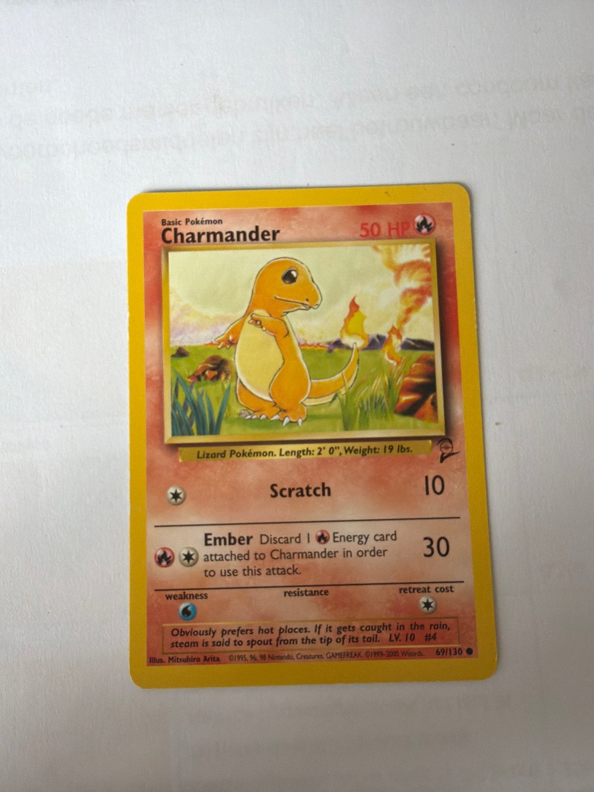 Pokémon Kaart Charmander 50 HP - Basis Pokémon, Ophalen of Verzenden, Gebruikt, Losse kaart