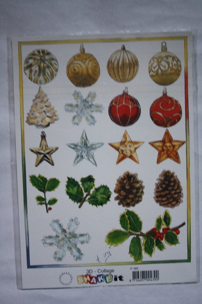 5 st. A5 knipvellen A5 shake-it 3D collage 9866, Ophalen of Verzenden, Nieuw, Kerst, Knipvel