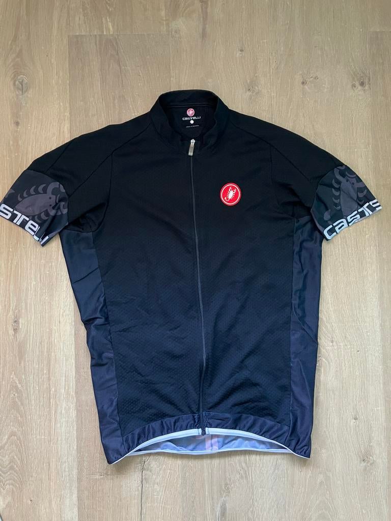 Castelli fietsshirt zwart met rits en achterzakken, Gebruikt, Heren, Ophalen of Verzenden, L