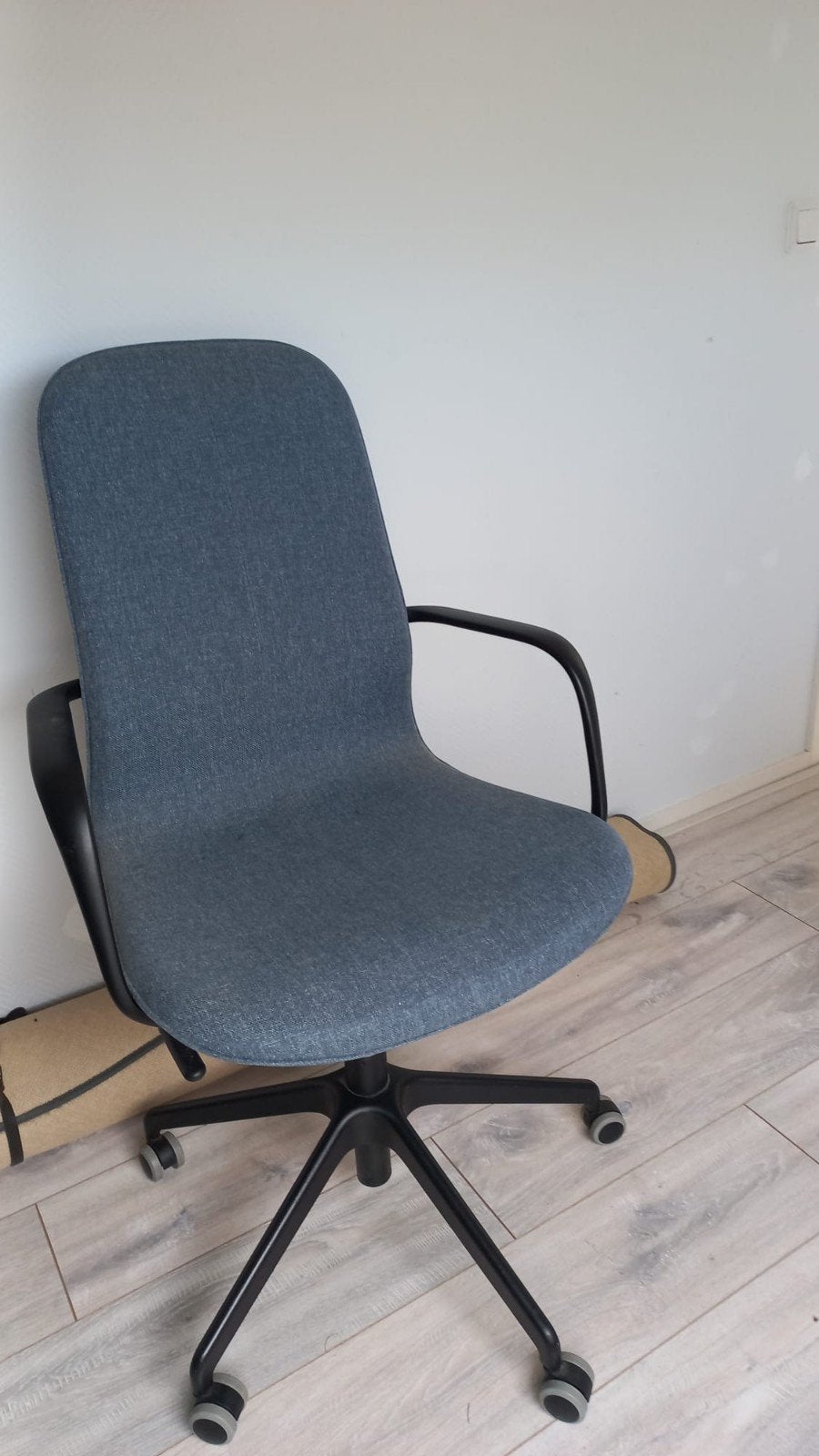 Bureaustoel, Ikea, LÅNGFJÄLL, met armleuningen., Ophalen, Zwart