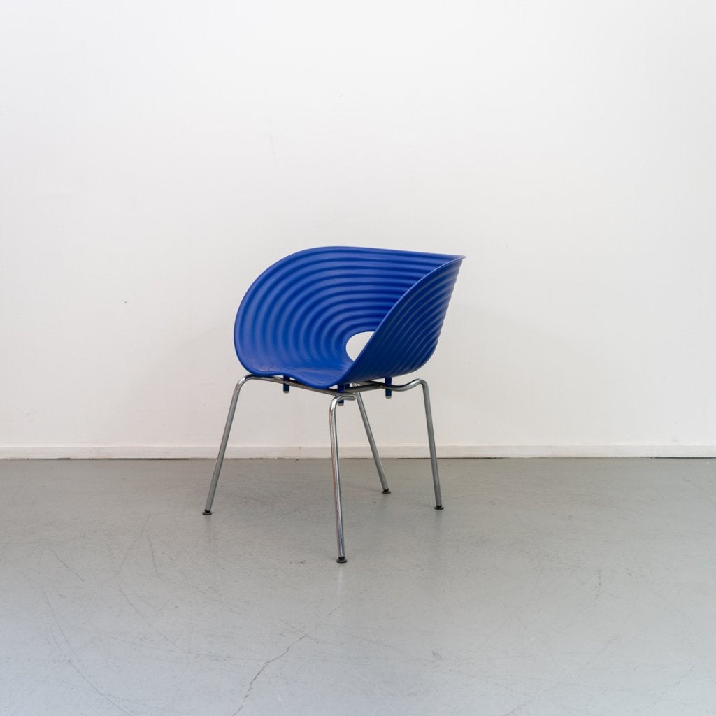 1x Vitra Tom Vac Kuipstoel Blauw - Chroom, Niet ingevuld, Blauw, Niet ingevuld, Ophalen of Verzenden
