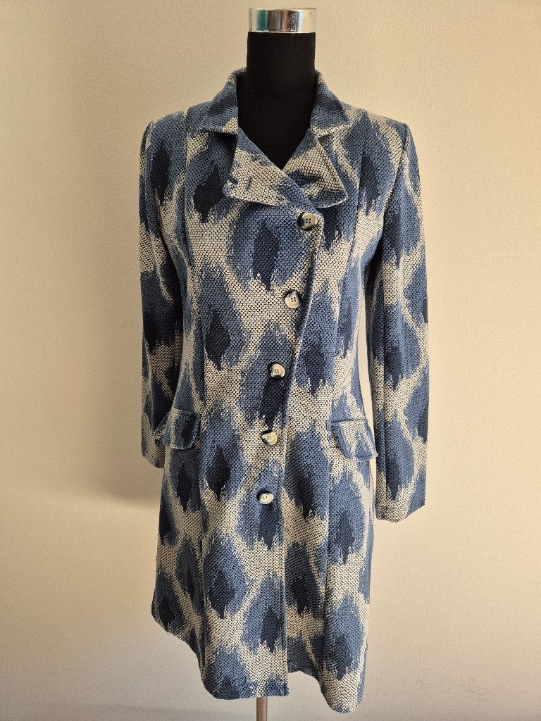 Jas26 - Blauwe Angelle Milan jas maat M (1), Kleding | Dames, Ophalen of Verzenden, Gedragen, Maat 38/40 (M), Blauw