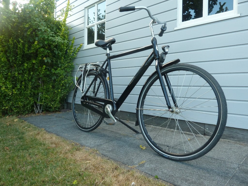 Comfortabele Gazelle herenfiets zwart, Ophalen, Terugtraprem, Gebruikt, 61 tot 65 cm