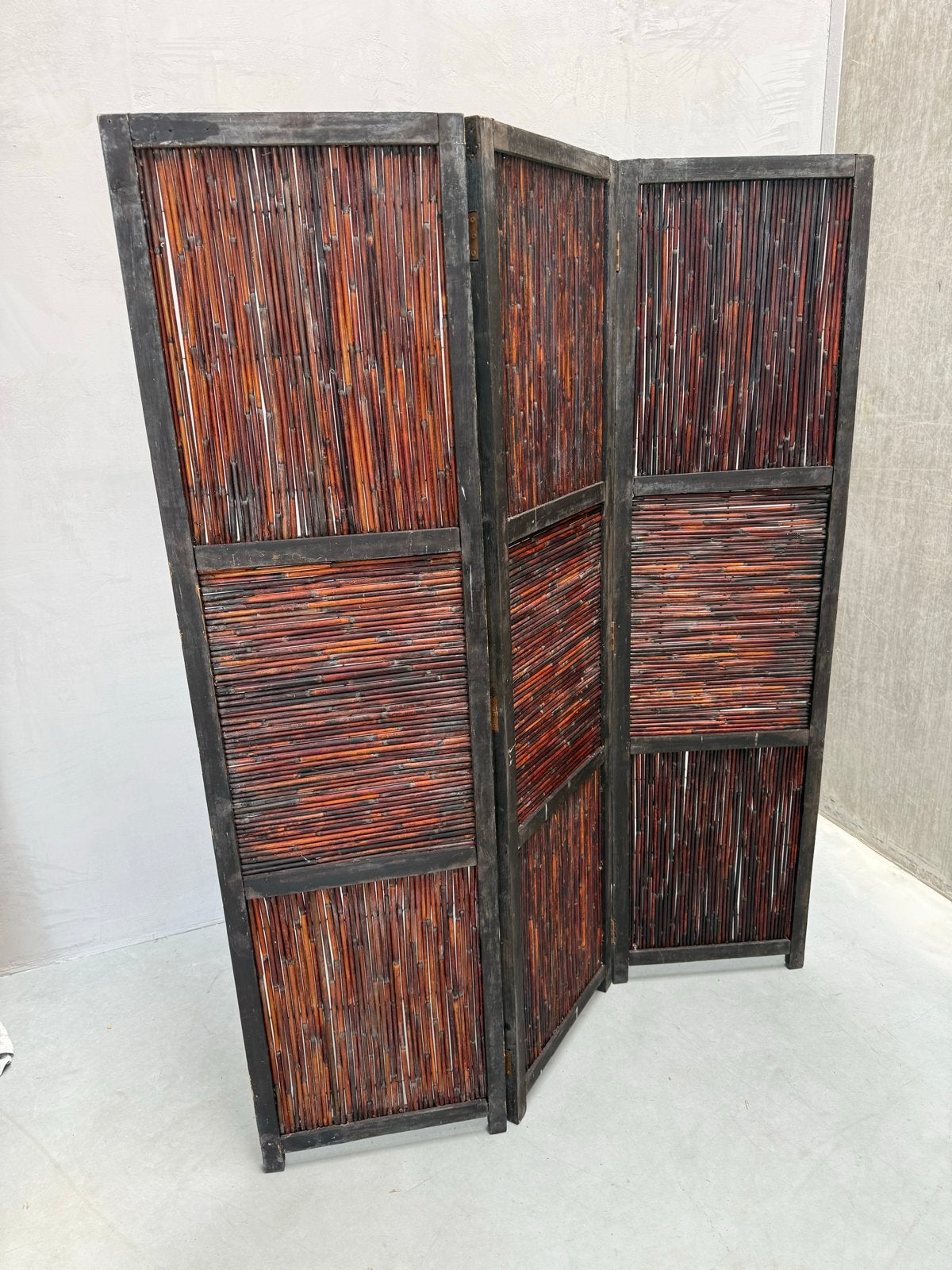 Kamerscherm Bruin Riet Opvouwbaar H185 x B142, Huis en Inrichting, Woonaccessoires | Kamerschermen, Gebruikt, Ophalen