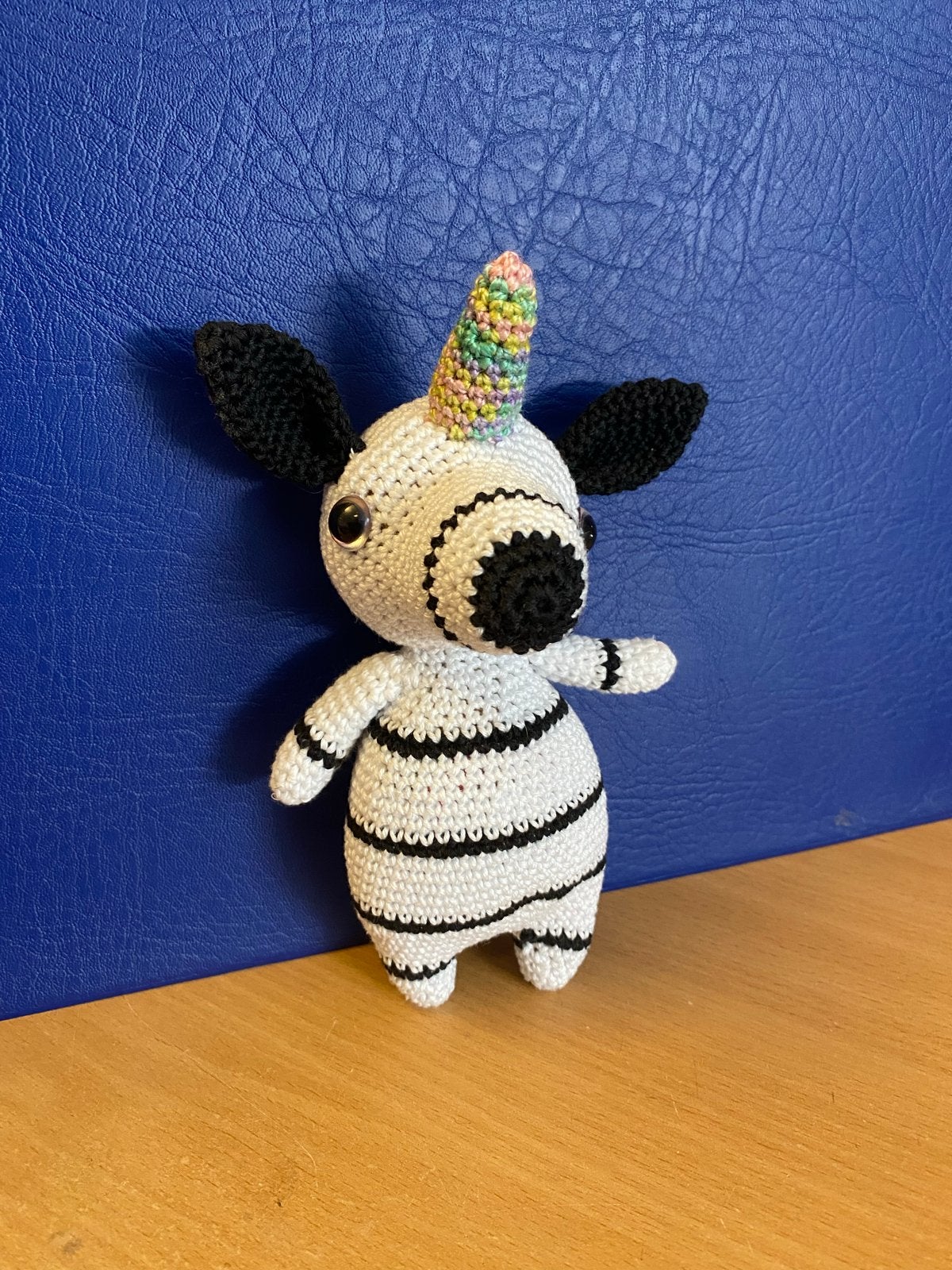 Gehaakte Zebra Eenhoorn Knuffel - Handgemaakt, Nieuw, Klein (minder dan 20 cm), Wit, Eenhoorn