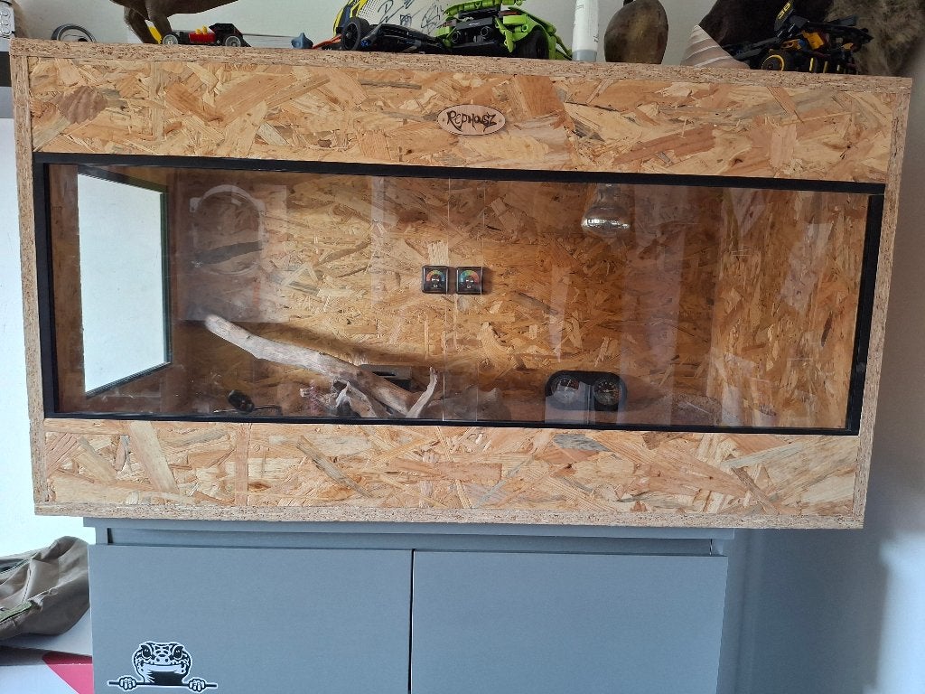 Rephousz terrarium 100x50x53 met warmtelamp en veel extra's, Ophalen, Zo goed als nieuw, Terrarium of Paludarium