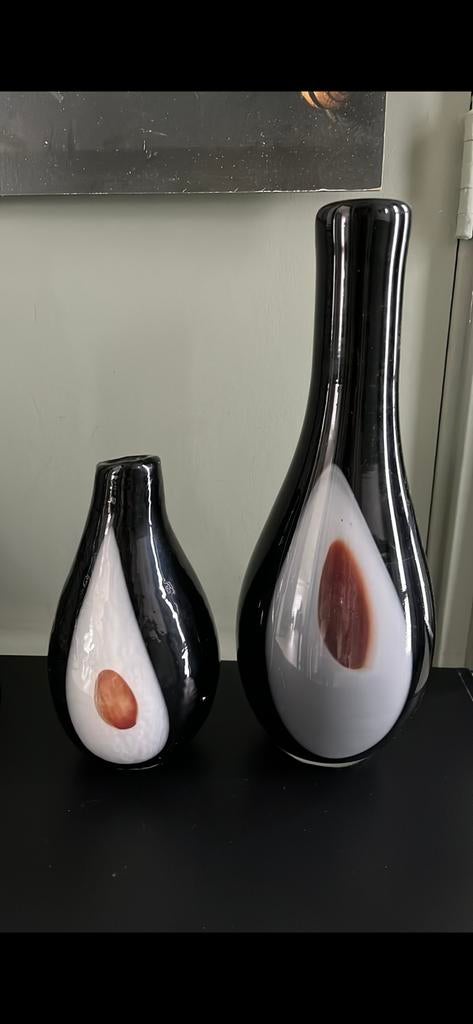 Prachtige glas geblazen design vazen, Ophalen, Overige kleuren, Minder dan 50 cm, Glas