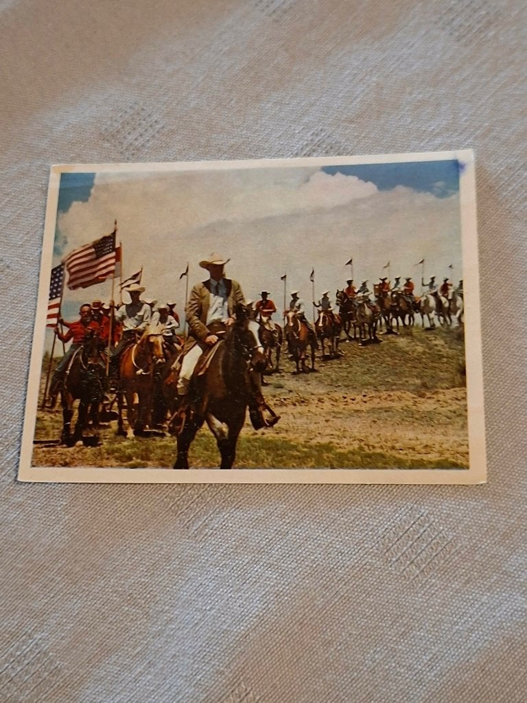 Vintage foto: Amerikaanse vlaggenparade te paard, Gebruikt, Ophalen of Verzenden, 1940 tot 1960, Prent