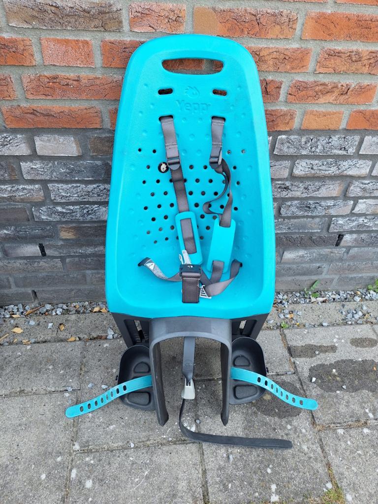 Yepp Achterzitje Fiets - Turquoise, Ophalen, Gebruikt, Voetsteuntjes