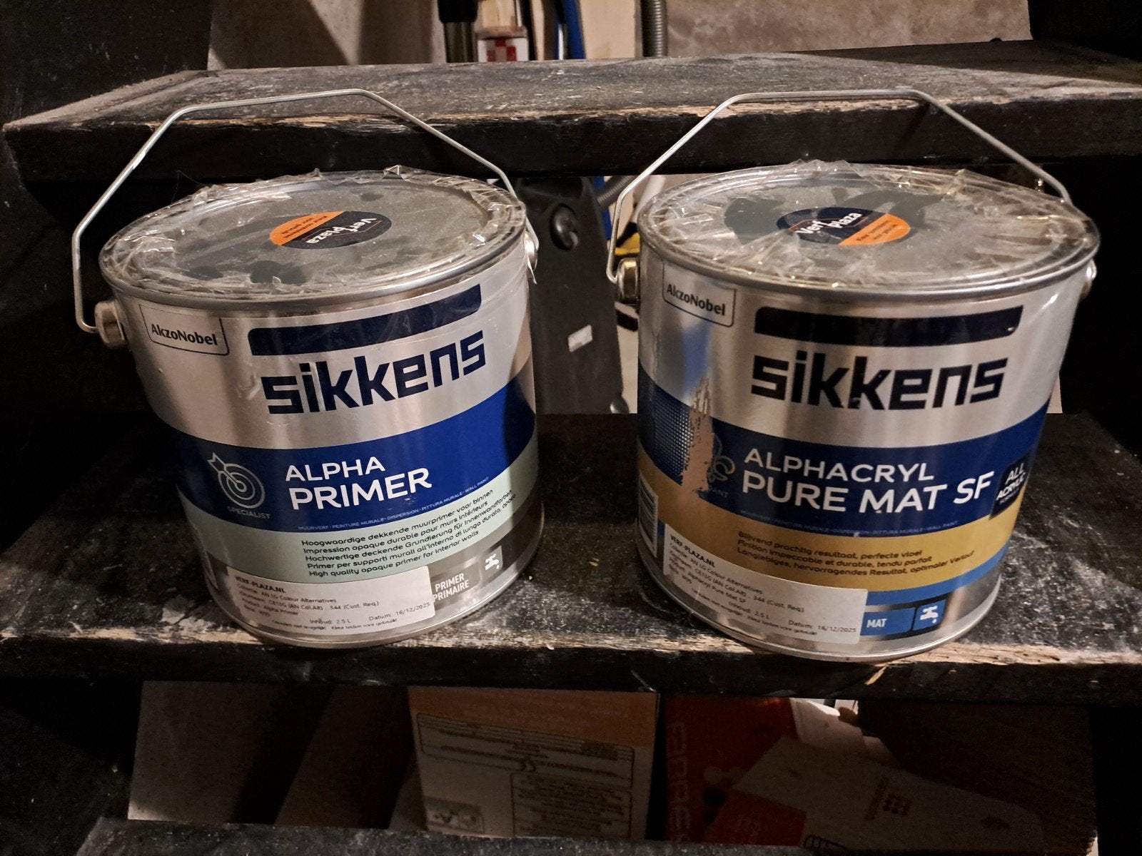 Sikkens alpha primer + alphacryl pure mat 2,5 l (mochi 344), Overige kleuren, Nieuw, Ophalen of Verzenden, Verf