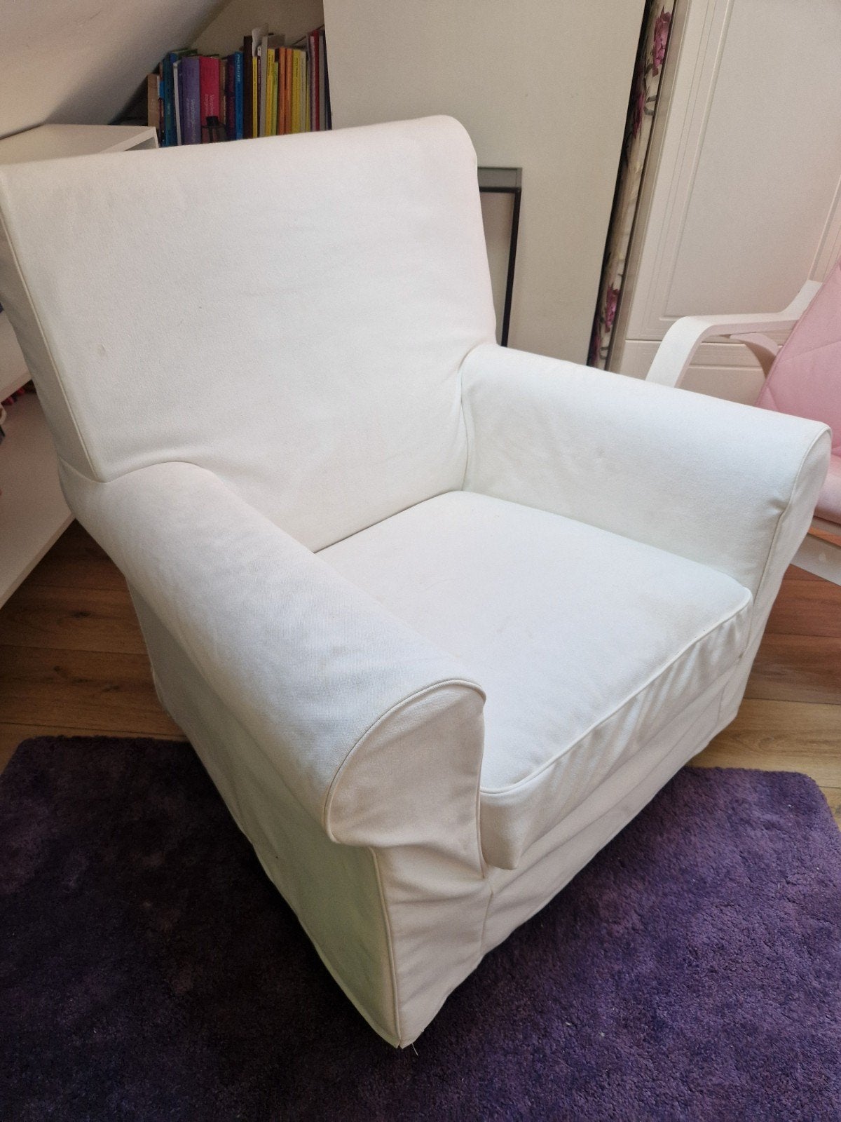 Gratis - Witte fauteuil ikea ektorp, weinig gebruikt., Ophalen, Twee, Wit, Stof