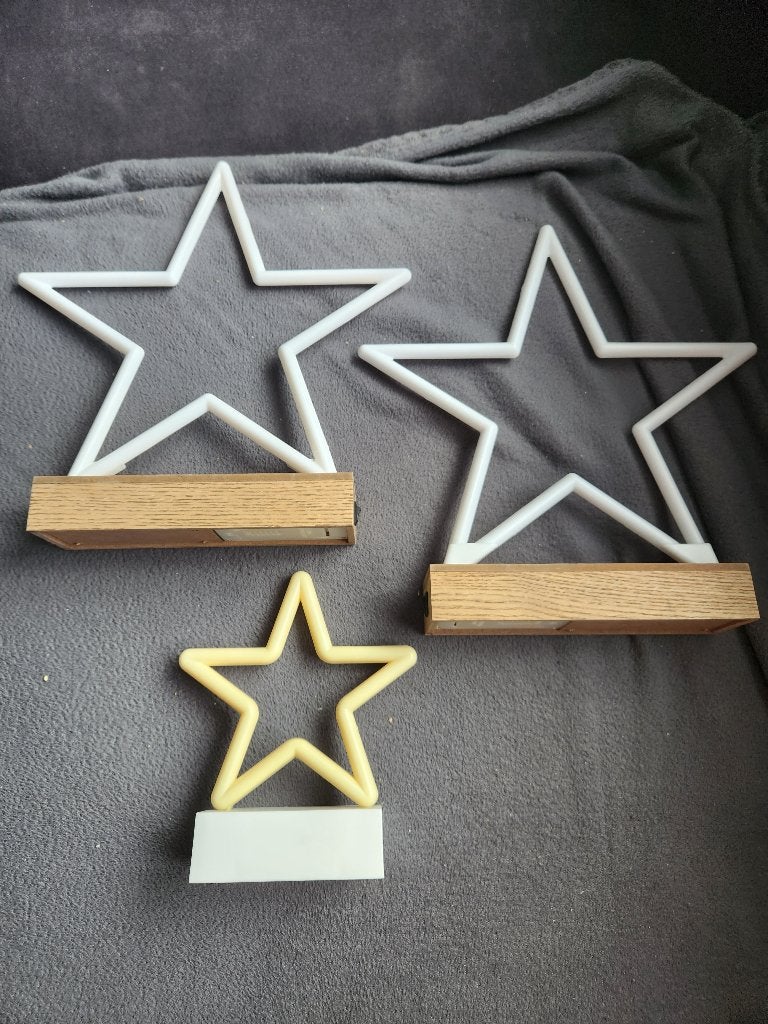 Set van 3 kerststerren – witte/zilveren kerstdecoratie, Ophalen of Verzenden, Zo goed als nieuw