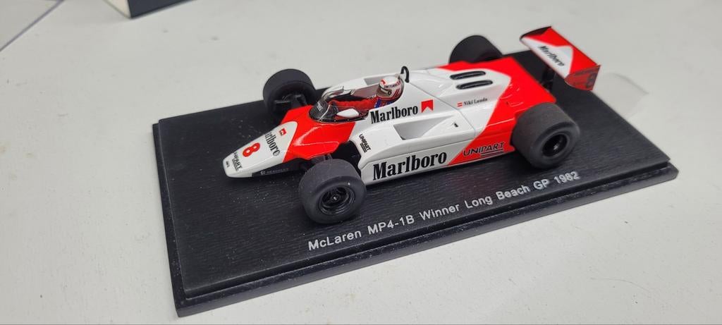 Spark McLaren MP4_1B long Beach 1982 Niki Lauda, Ophalen of Verzenden, Zo goed als nieuw, Auto, Overige merken