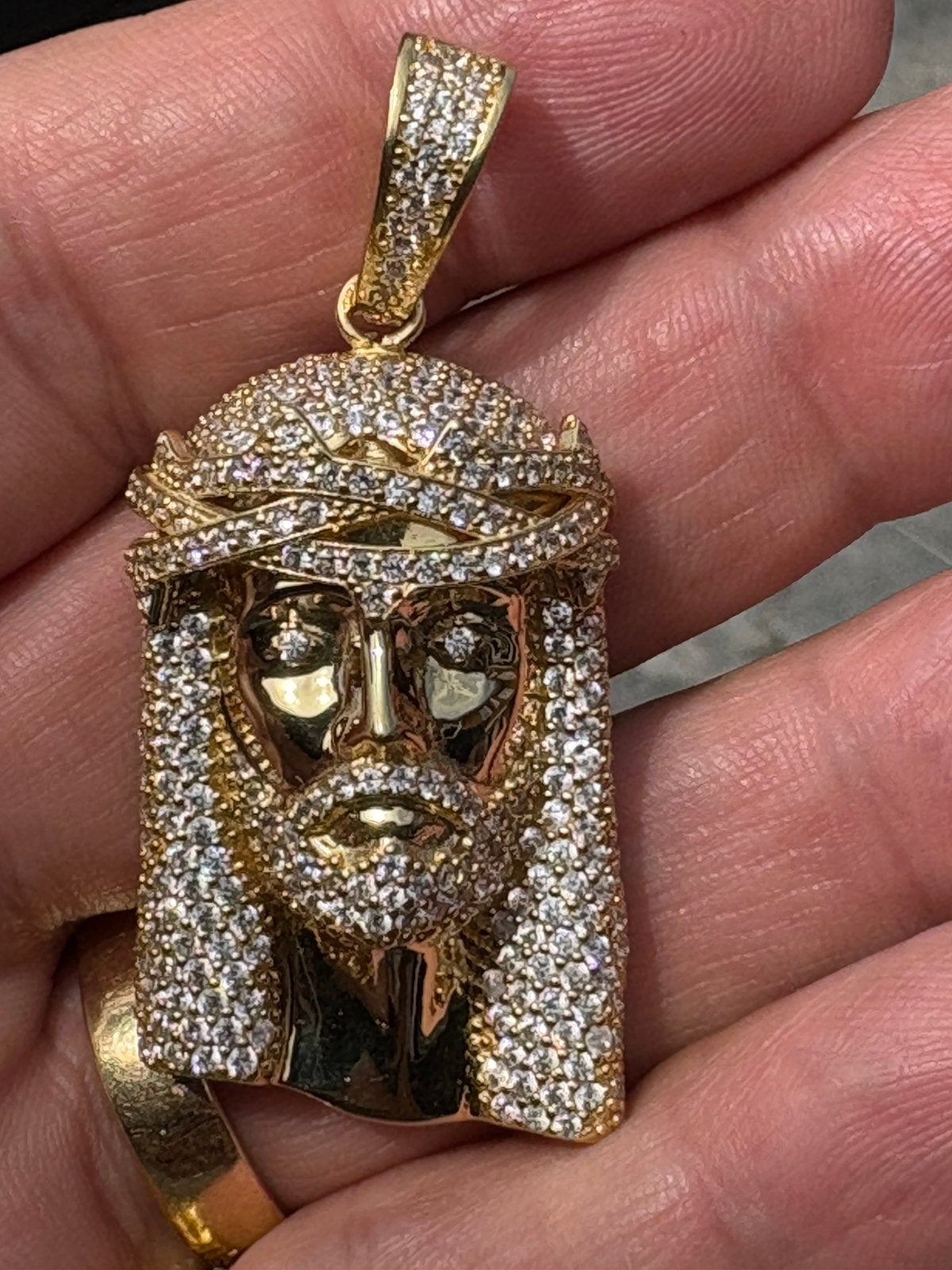 Gouden ketting hanger 18 karaat Jezus 31 gram, Ophalen, Zo goed als nieuw, Goud