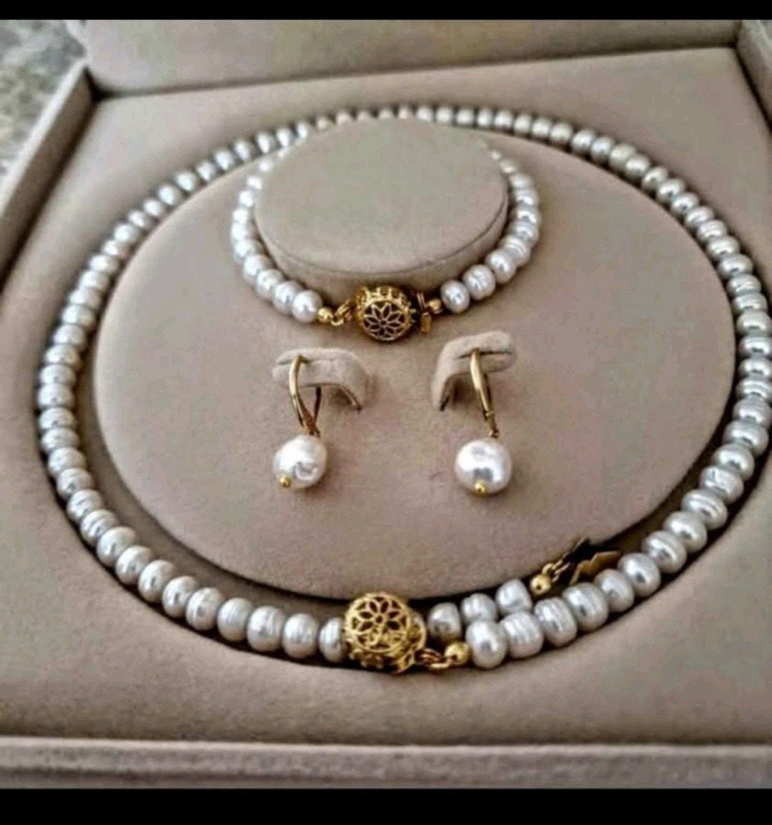 vintage parel sieraden set, Ophalen of Verzenden