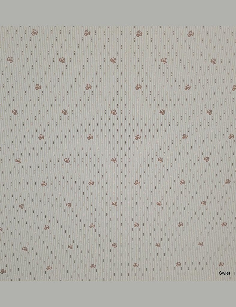 13991 behang gestreept roosjes retro grafisch cosy 70s swiet, Huis en Inrichting, Ophalen of Verzenden, Bruin
