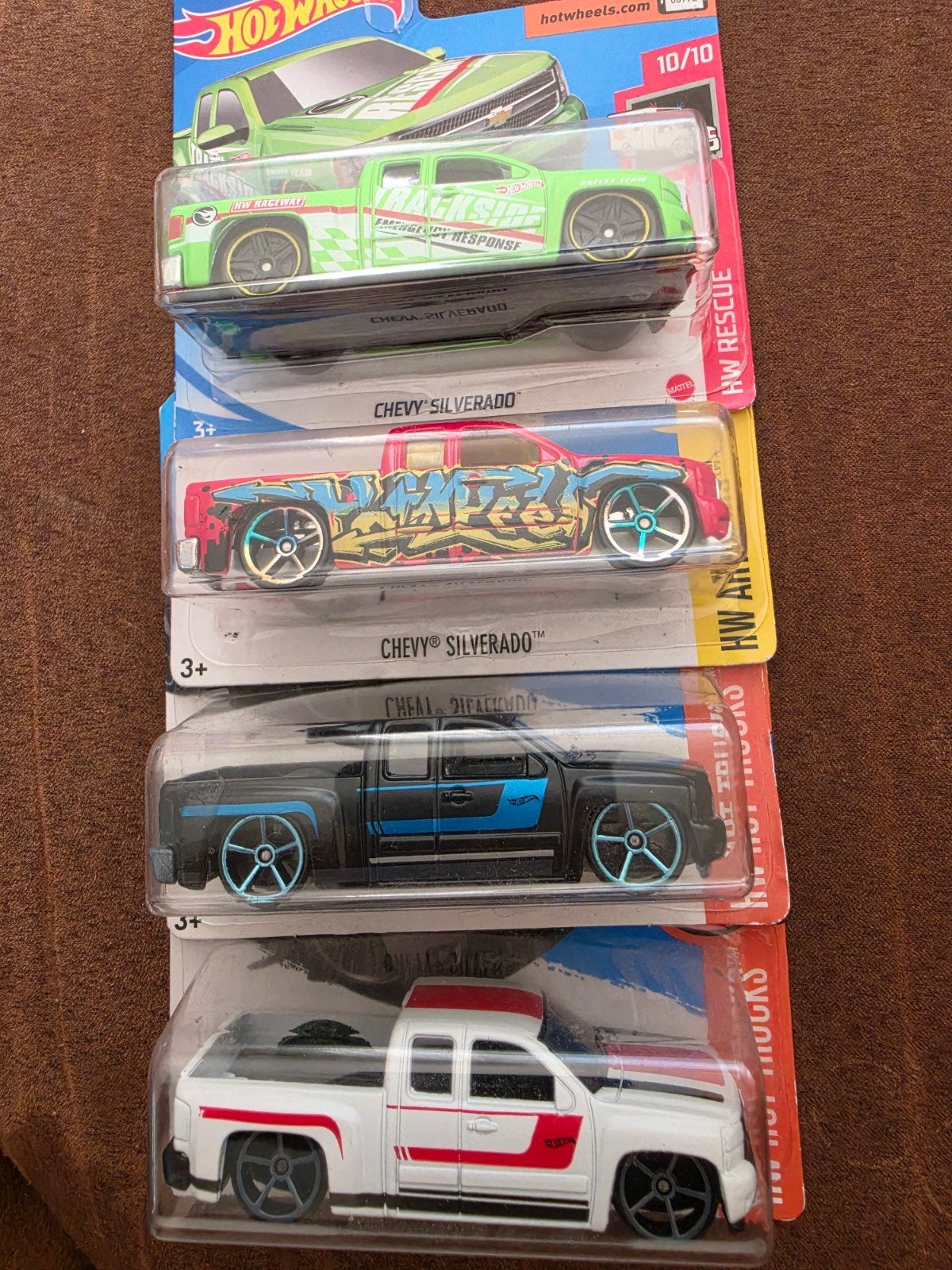 Hot Wheels Chevy Silverado Collectie (4 stuks), Ophalen of Verzenden, Nieuw, Auto