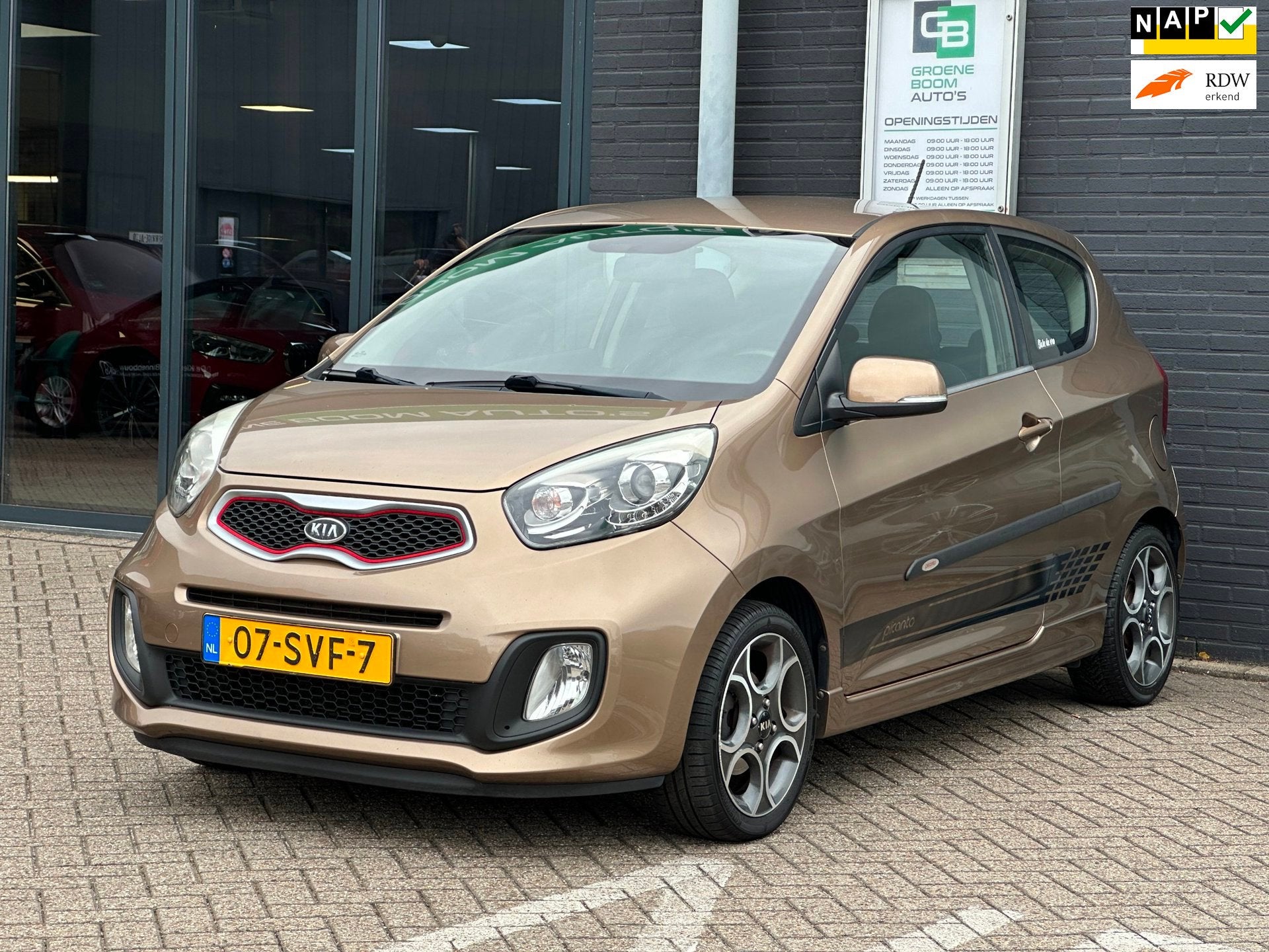 Kia Picanto 1.2 CVVT Comfort Pack/5-PERSON/AIRCO/NAVI/NETTE, Auto's, Euro 5, Gebruikt, 4 cilinders, Bruin