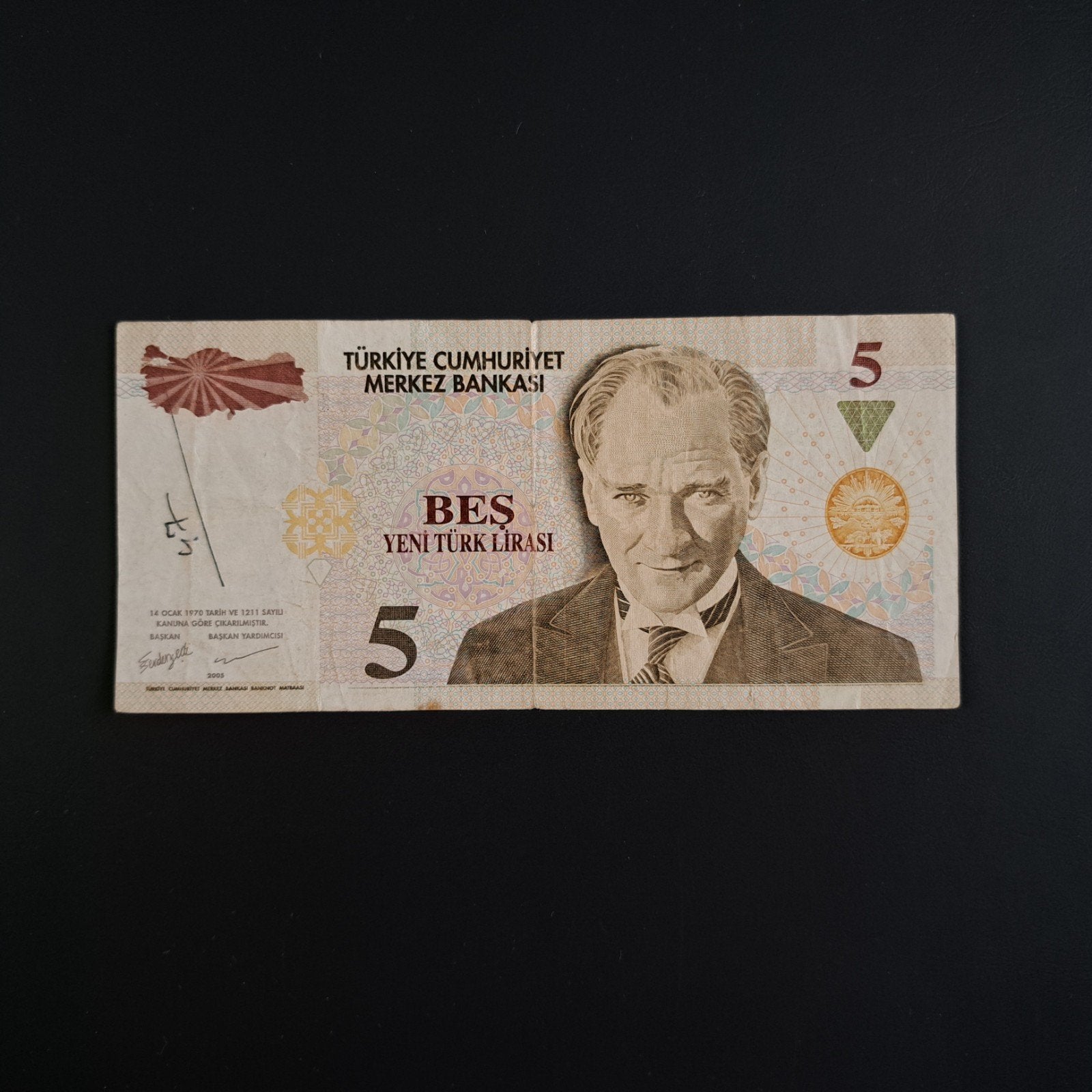 5 lira Turkije #055, Postzegels en Munten, Bankbiljetten | Europa | Niet-Eurobiljetten, Verzenden, Overige landen, Los biljet