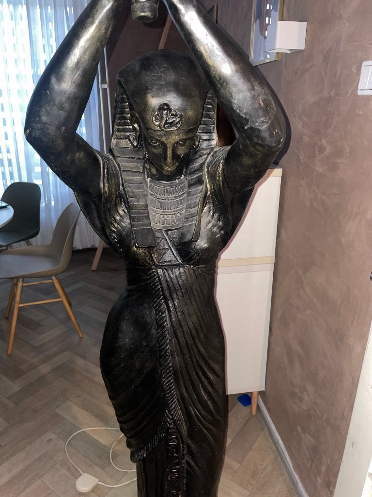 Grote Egyptische faraolamp 155 cm – decoratief beeld, Ophalen, Gebruikt, Overige fittingen, 150 tot 200 cm