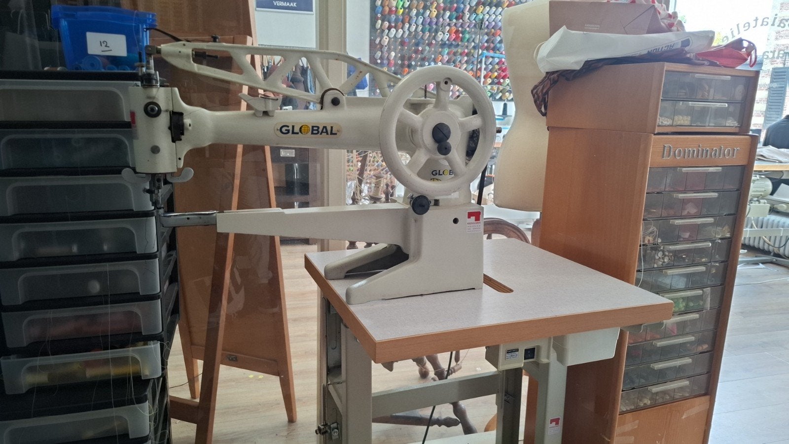 Global Industriële Naaimachine voor Leer en Zware Stoffen, Hobby en Vrije tijd, Overige merken, Gebruikt, Ophalen of Verzenden