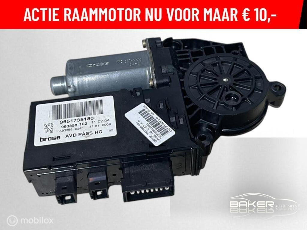 Raammotor rechtsvoor Peugeot 307 CC ('03-'08) 9651735180, Gebruikt, Ophalen of Verzenden, Peugeot, Peugeot