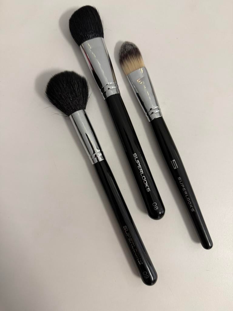 Make-up kwasten Superlooks, Ophalen of Verzenden, Zo goed als nieuw, Zwart, Gehele gezicht