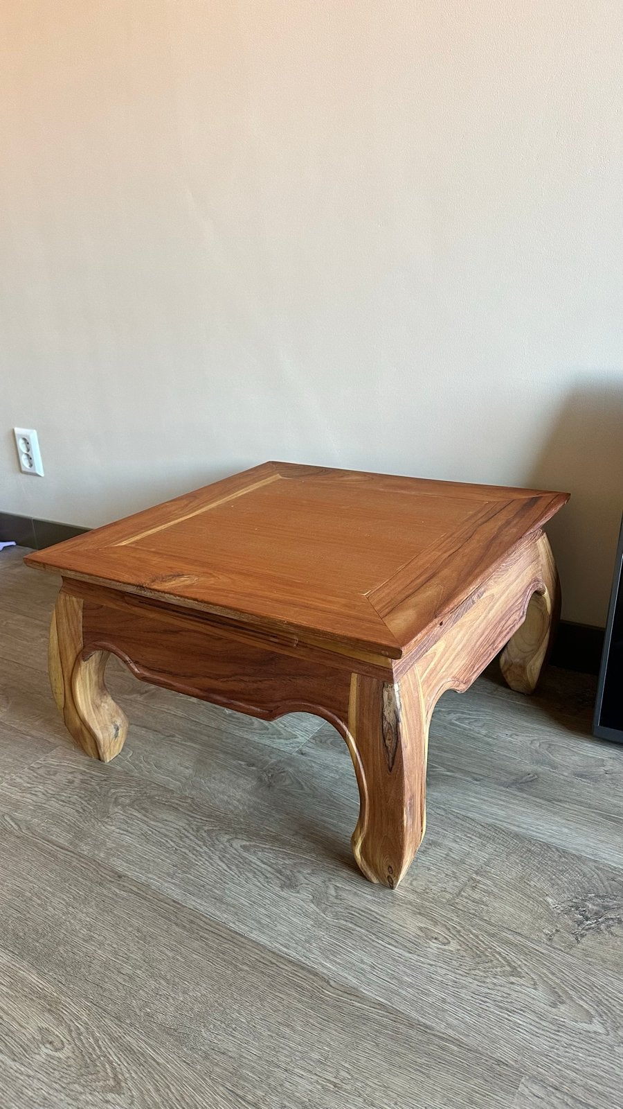 Opiumtafel teak 60x60 cm, Ophalen, Gebruikt, 50 tot 100 cm, Vierkant