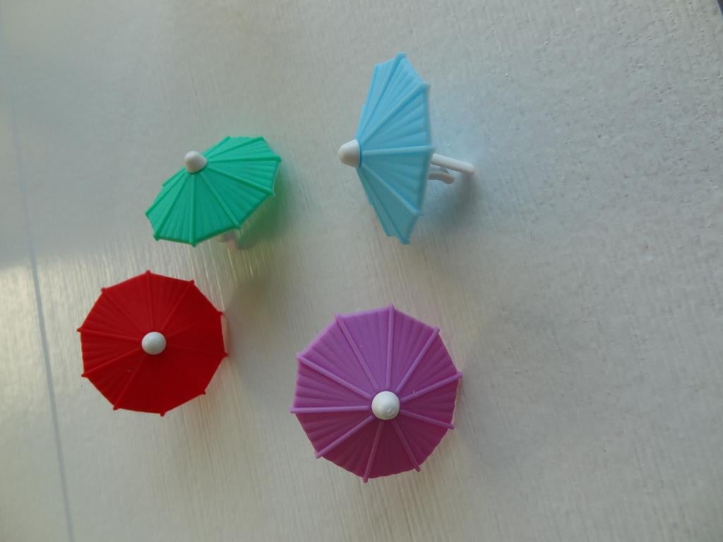 NIEUW! Glasmarkers Parasols 4 stuks >Snelle Verzending!<, Ophalen of Verzenden, Nieuw, Feestartikel, Verjaardag