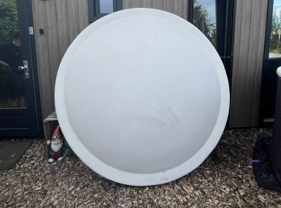 Hottub cover deksel wit rond 200/220cm, Tuin en Terras, Ophalen, Gebruikt, Afdekzeil, Vast