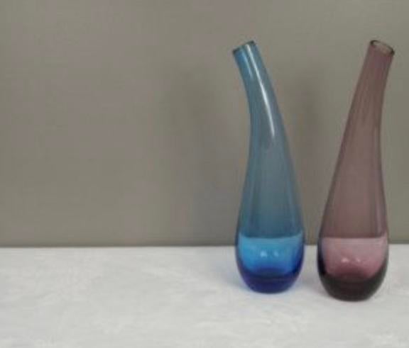 IKEA Handgeblazen Glazen Vazen - Blauw & Paars, Ophalen, Blauw, Minder dan 50 cm, Glas