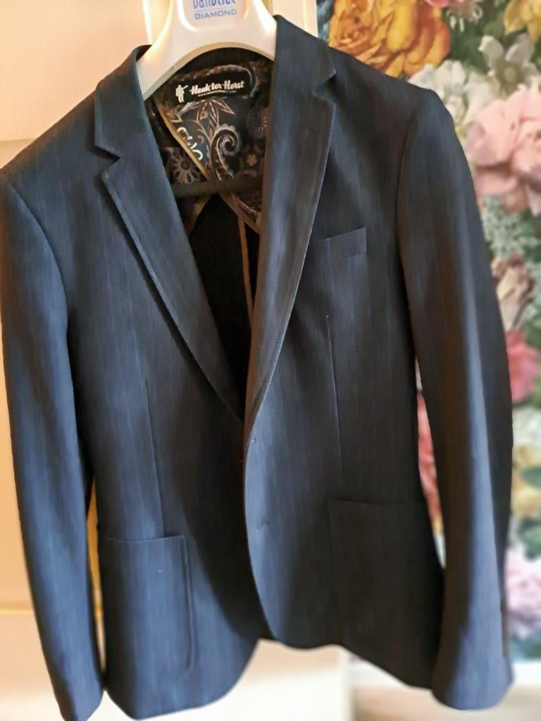 Heren colbert met broek, Zo goed als nieuw, Maat 48/50 (M), Blauw, Henk ter horst