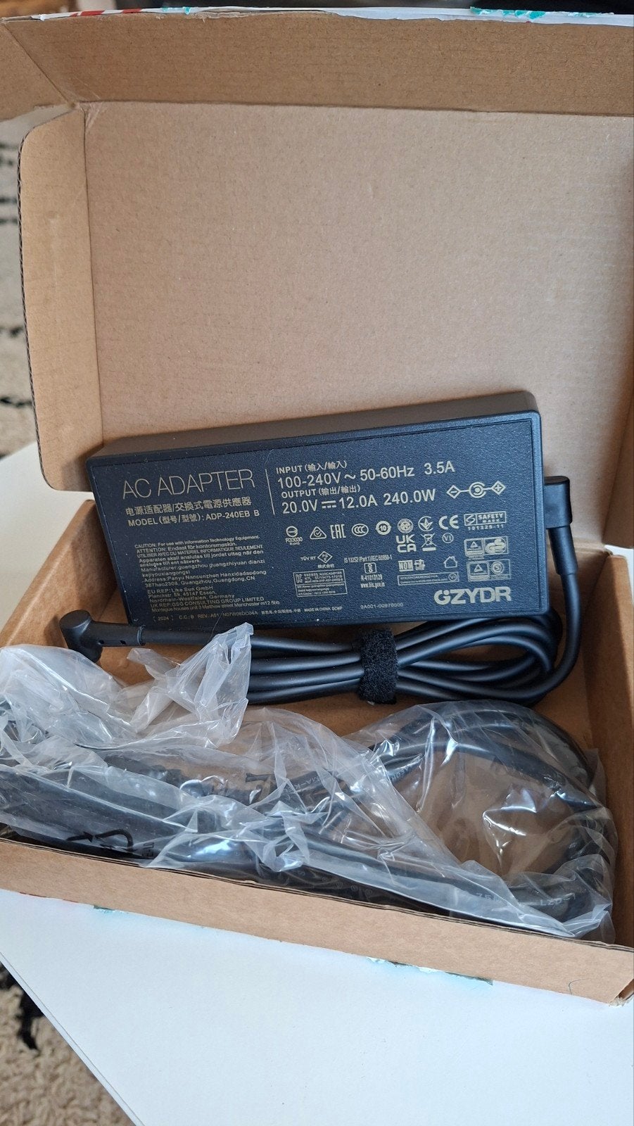 ASUS ROG 240W AC Adapter Oplader (ADP-240EB B), Support@asus.com, Nieuw, Ophalen of Verzenden, ASUS ROG
