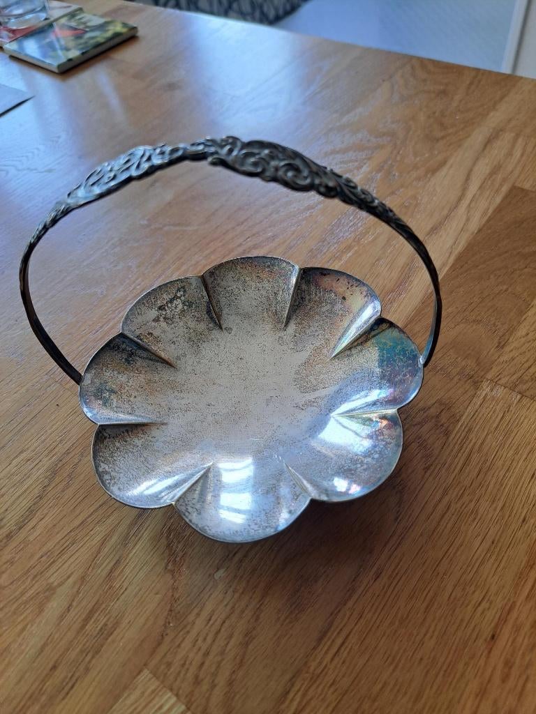 Verzilverd Bonbonschaaltje - vintage - jaren 50 € 7,50, Ophalen of Verzenden